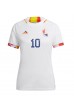 Belgia Eden Hazard #10 Jalkapallovaatteet Naisten Vieraspaita MM-kisat 2022 Lyhythihainen